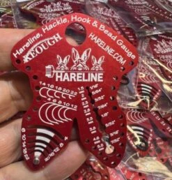 Hareline Hackle, Hook & Bead Gauge -Cheap Hook And Shank Store Hackle gauge Red