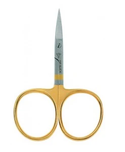 DR SLICK Dr. Slick - Iris Scissors 3-1/2" Gold Loops - Curved