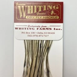 Whiting 100 Pack Dry Fly Hackle - Silver Badger - 16